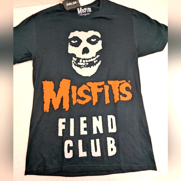 The Misfits Fiend Club NWT Black Tee Featuring Band Skull Logo Small - Picture 1 of 6
